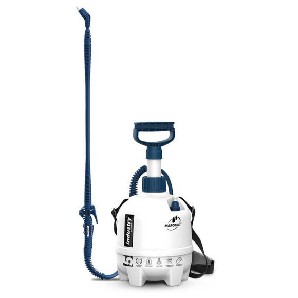 Bilde av Kjemisprøyte - 5 ltr. EPDM- Hvit - for alkalier,alk.felgvask, mm. - bør skylles med vann etter bruk - blått håndtak