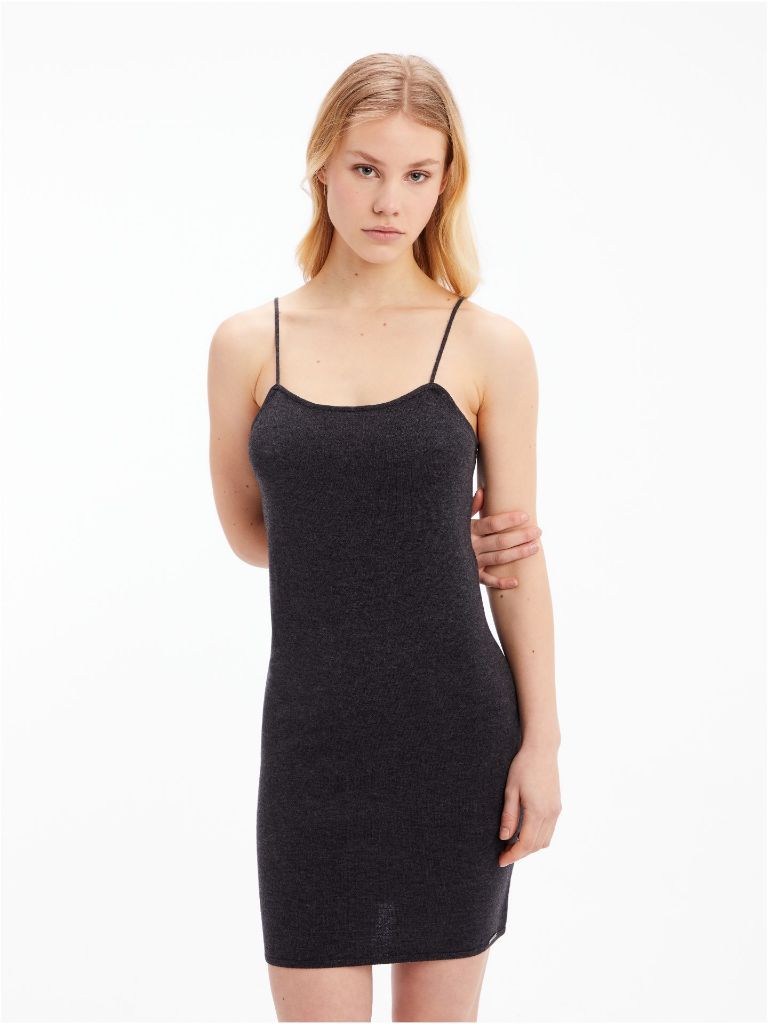 Calvin Klein SOFT WOOL chemise, Charcoal heather