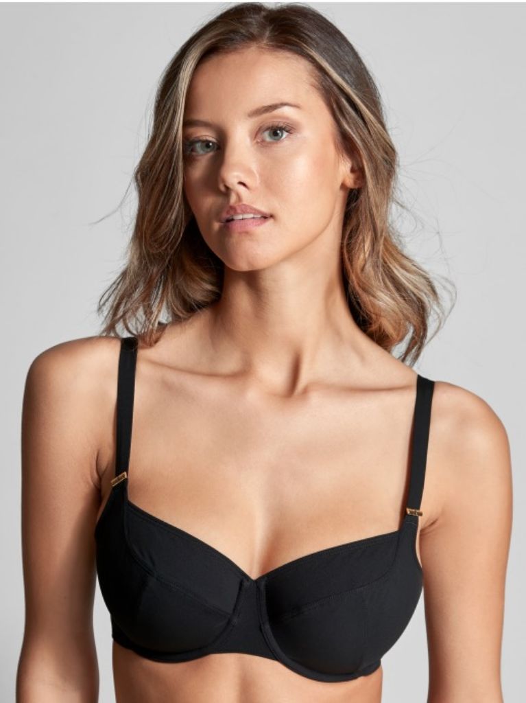Empreinte ICONIC low-necked bikini top, noir