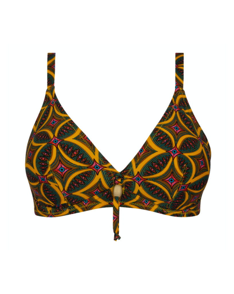 Antigel LA MUSE AFRICA triangle under-wired bikini top, jaune africa