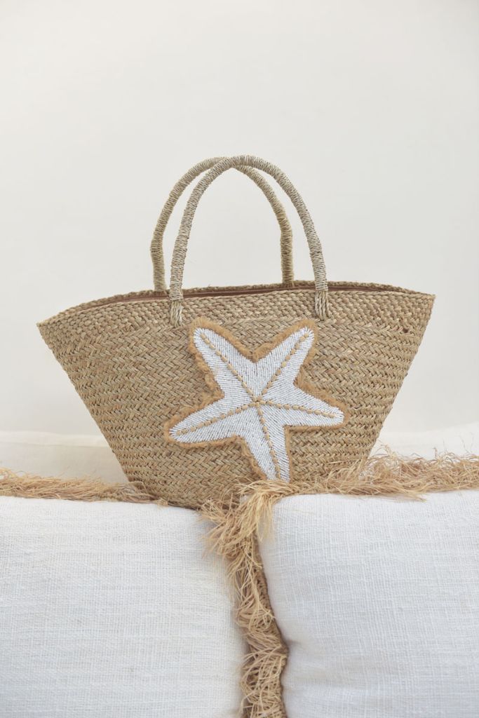 Hot Lava STAR FISH basket, natural/white