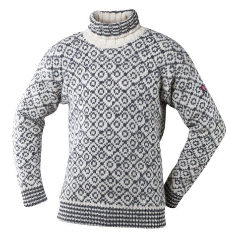 Bilde av DEVOLD SVALBARD SWEATER HIGH NECK  OFFWHITE/ANTH.