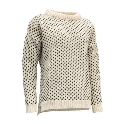 Bilde av DEVOLD NORDSJØ WOMANS SPLIT SEAM SWEATER OFFWHITE