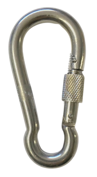 Vis detaljer for Karabinkrok Rustfri M/sikring Bilde av Karabinkrok Rustfri M/sikring