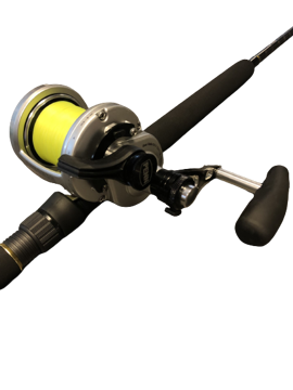 Bilde med backing Bilde av Penn Proff 2-speed lever drag 20-30lbs havfiskesett