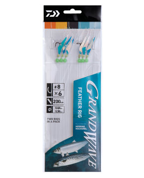 Vis detaljer for Daiwa GW feather rig 8 tackel sild og makrell Bilde av Daiwa GW feather rig 8 tackel sild og makrell