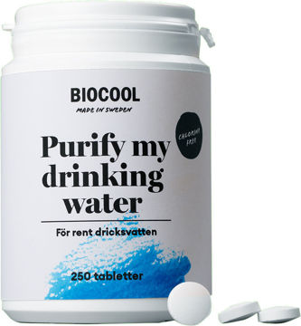 Vis detaljer for Biocool Purify my drinking water 250 tabletter - rens for drikkevann Bilde av Biocool Purify my drinking water 250 tabletter - rens for drikkevann