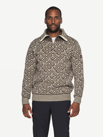 Bilde av Devold Svalbard Wool zip neck falcon/offwhite